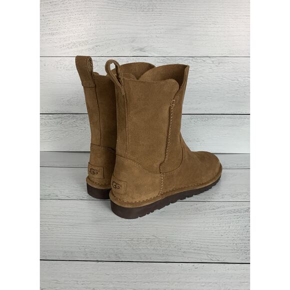 UGG Women's US Size 7 Alida Slouch Brown Chestnut Leather Suede Unlined Boots - Picture 8 of 14